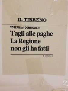 Prima pagina del Tirreno